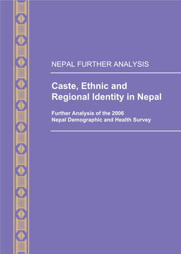 Caste, Ethnic and Regional Identity in Nepal [FA58]