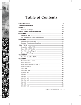 Table of Contents