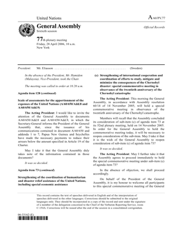 Text of Speeches Delivered in English and of the Interpretation of Speeches Delivered in the Other Languages