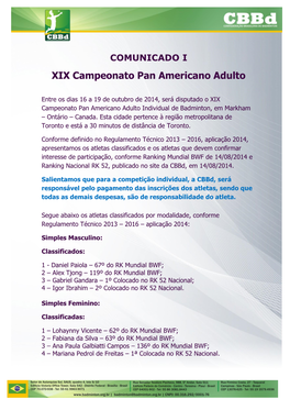 XIX Campeonato Pan Americano Adulto