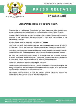 Misleading Video on Social Media