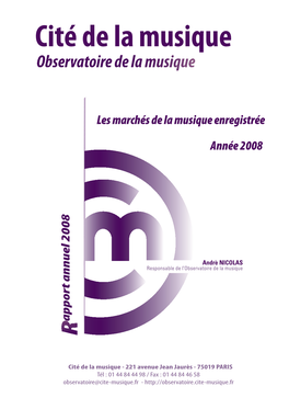 Marchés De La Musique Enregistrée Rapport 2008 PDF.Indd