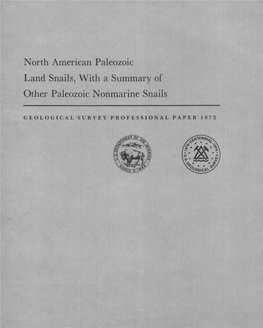 North American Paleozoic Land Snails, with a Summary of Other Paleozoic Nonmarine