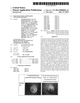 (12) Patent Application Publication (10) Pub. No.: US 2011/0008502 A1 Hosomi Et Al