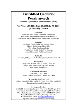 Eisteddfod Gadeiriol Penrhyn-Coch (Aelod O Gymdeithas Eisteddfodau Cymru)