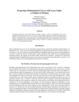 Projecting Mathematical Curves with Laser Light: a Tribute to Ptolemy