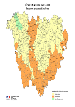 DÉPARTEMENT DE LA HAUTE-LOIRE Les Zones Agricoles Défavorisées