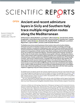 Ancient and Recent Admixture Layers in Sicily and Southern Italy Trace