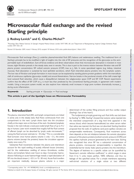 Microvascular Fluid Exchange and the Revised Starling Principle
