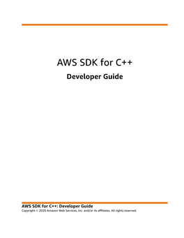 AWS SDK for C++ Developer Guide