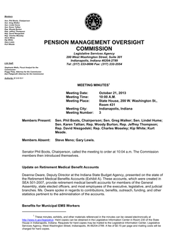 MN 10/21/2013 Pension Management Oversight Commission