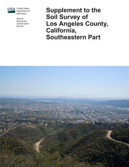 Supplement to Soil Survey of Los Angeles County, California, Southeastern Part