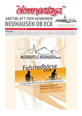 Amtsblatt Der Gemeinde Neuhausen Ob Eck 50