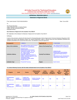 All India Council for Technical Education (A Statutory Body Under Ministry of HRD, Govt