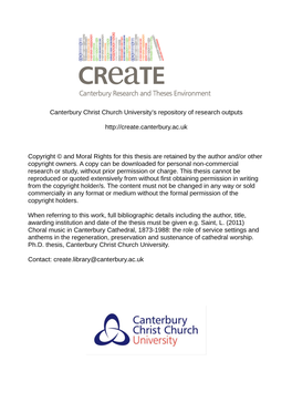Canterbury Christ Church University's Repository of Research Outputs