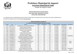 Edital 004 Resultado Final PSS