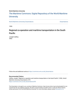 Regional Co-Operation and Maritime Transportation in the South Pacific