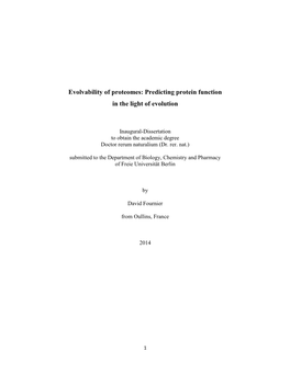 Evolvability of Proteomes: Predicting Protein Function In