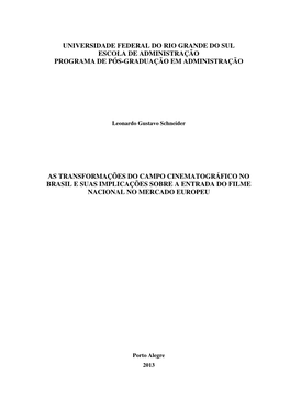 Universidade Federal Do Rio Grande Do Sul Escola De Administração Programa De Pós-Graduação Em Administração