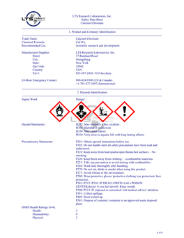 Material Safety Data Sheet