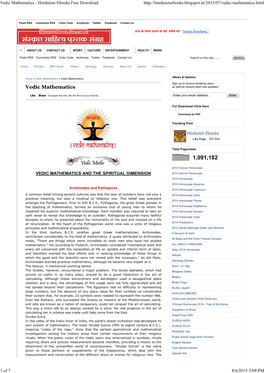 Vedic Mathematics - Hinduism Ebooks Free Download