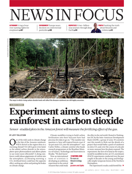 Experiment Aims to Steep Rainforest in Carbon Dioxide Sensor-Studded Plots in the Amazon Forest Will Measure the Fertilizing Effect of the Gas