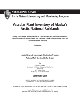 Vascular Plant Inventory of Alaska's Arctic National Parklands