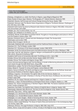 (Eds): Oral Poetry in Nigeria. Lagos (Nigeria Magazine) 1981 Abati, Reuben & Sesan Ajayi: Odutola