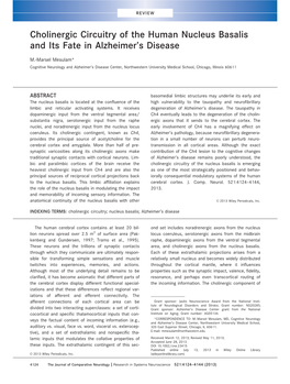 Cholinergic Circuitry of the Human Nucleus Basalis and Is Fate in Alzheimer's Disease