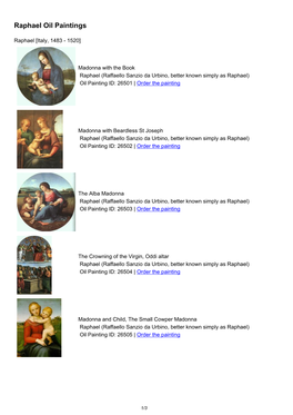Raphael Oil Paintings