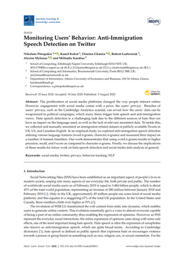 Anti-Immigration Speech Detection on Twitter