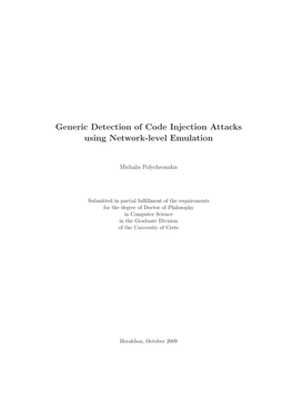 Generic Detection of Code Injection Attacks Using Network-Level Emulation