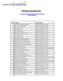 Ministerio De Educación