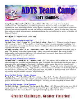 2017 Routines