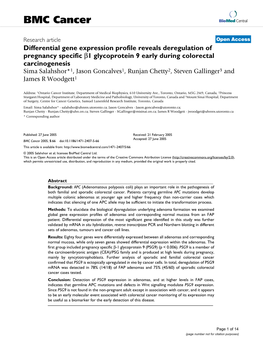 Differential Gene Expression Profile Reveals Deregulation of Pregnancy