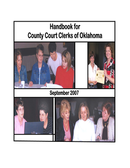 Handbook for County Court Clerks of Oklahoma