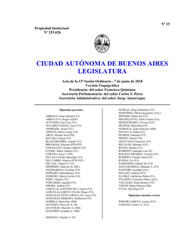 Ciudad Autónoma De Buenos Aires Legislatura