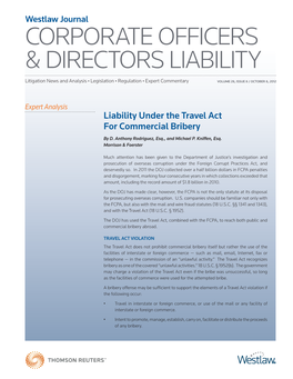 Corporate Officers & Directors Liability