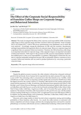The Effect of the Corporate Social Responsibility of Franchise Coffee
