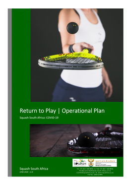 Play | Operational Plan Squash South Africa: COVID-19