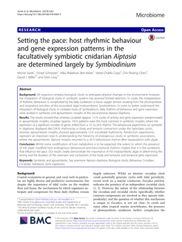 Host Rhythmic Behaviour and Gene Expression Patterns in The