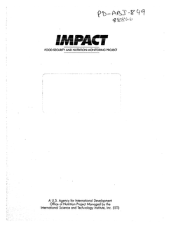 FOOD SECURITY and NUTRITION MONITORING Projecl a U.S. a Ency for Lnternational Development Office O 7 Nutrition Project Managed