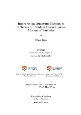 Interpreting Quantum Mechanics in Terms of Random Discontinuous Motion of Particles