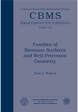 Families of Riemann Surfaces and Weil-Petersson Geometry