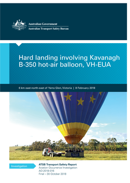 Hard Landing Involving Kavanagh B-350 Hot-Air Balloon, VH-EUA, 6