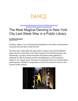 The Most Magical Dancing in New York City Last Week Was in a Public Library