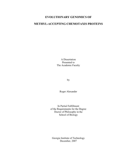 Evolutionary Genomics of Methyl-Accepting Chemotaxis Proteins 50