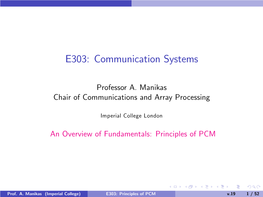 E303: Communication Systems