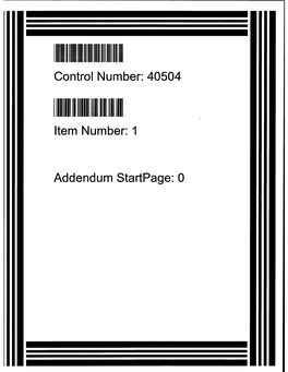 Control Number: 40504 Item Number: 1