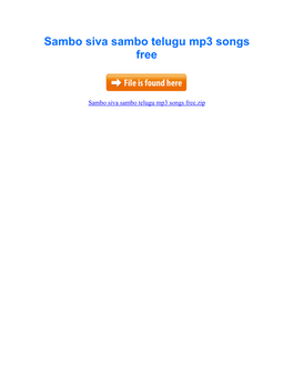 Sambo Siva Sambo Telugu Mp3 Songs Free